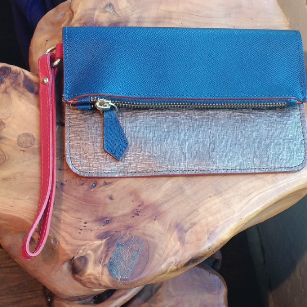 Blue and Brown Key & Card Holder with Modern Appeal